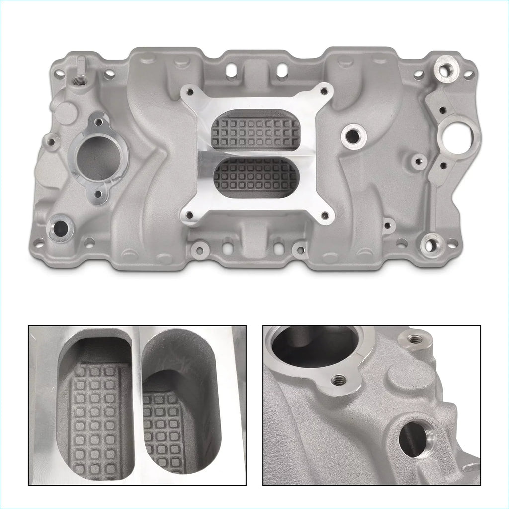 FGJQEFG Small Block Chevy SBC 305 327 350 400 1957-1986 Intake Manifold Dual Plane Aluminum