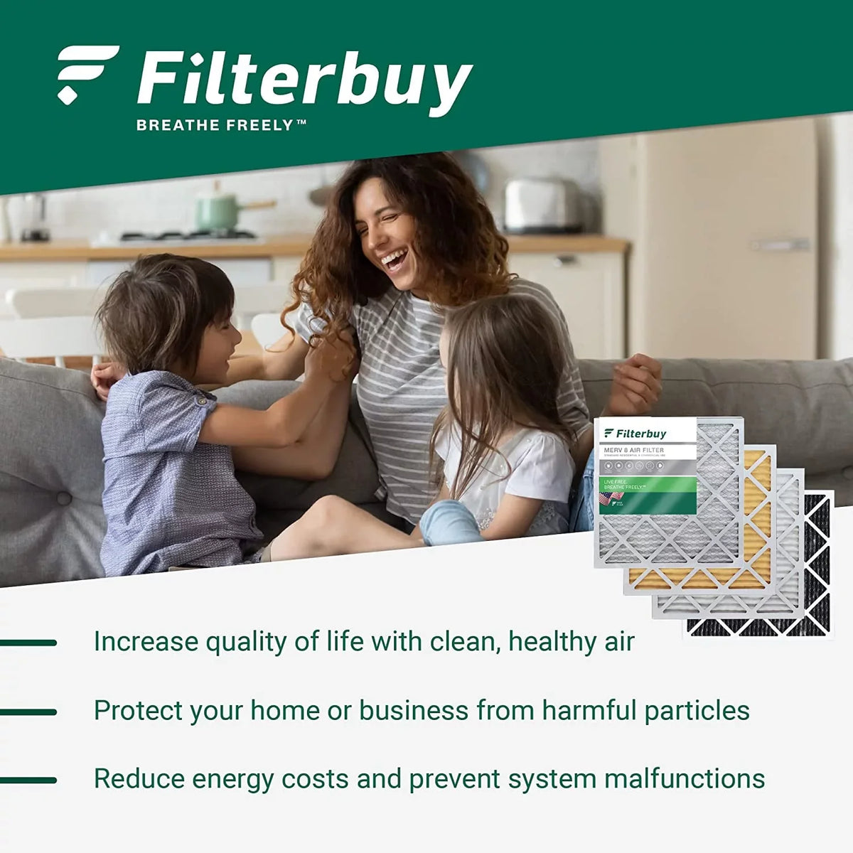 Filterbuy 20x32x2 MERV 13 Pleated HVAC AC Furnace Air Filters (6-Pack)